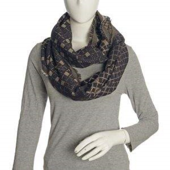 Acrylic Viscose Luxury Style Blend Checker Infinity Scarf - Picture 1 of 3